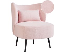 BELIANI OTSBY II - Fauteuil - Pastelroze - Bouclé