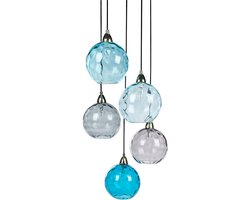 BELIANI PABELLON - Hanglamp - Blauw - Metaal/Glas
