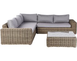 BELIANI PALERMO - Loungeset - Lichtbruin - PE rotan