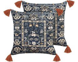 BELIANI PANAX - Sierkussen set van 2 - Multicolor - 45 x 45 cm - Fluweel
