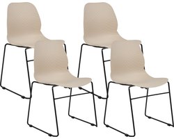 BELIANI PANORA - Eetkamerstoel set van 4 - Beige - Plastic