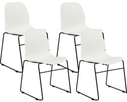 BELIANI PANORA - Eetkamerstoel set van 4 - Wit - Plastic