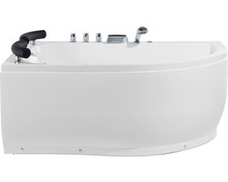 BELIANI PARADISO - Hoekbad whirlpool - Wit - Rechts - 113 x 158 cm - Acryl