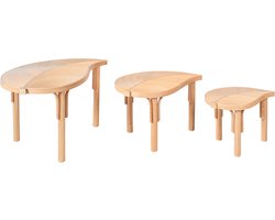 BELIANI PARALIA - Salontafel set van 3 - Natuurlijk - Rotan