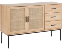 BELIANI PASCO - Commode 3-lades - Lichte houtkleur - Rotan