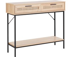 BELIANI PASCO - Consoletafel - Lichte houtkleur - Rotan
