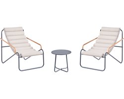 BELIANI PASTO - Loungeset - Donkergrijs - Staal