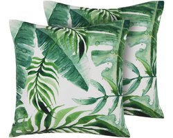 BELIANI PAVELLI - Tuinkussen set van 2 - Groen - 45 x 45 cm - Polyester