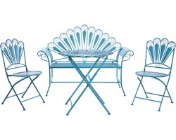 BELIANI PAVIA - Bistroset met bankje - Blauw - IJzer