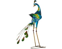 BELIANI PEACOCK - Decofiguur - Blauw - Metaal