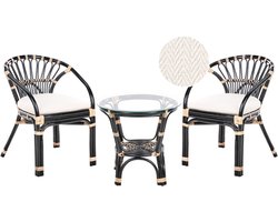BELIANI PECORINI - Bistro set - Zwart - Rotan