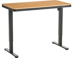 BELIANI PENLY - Verstelbaar bureau elektrisch - Lichtbruin/Zwart - Staal