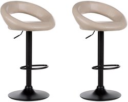 BELIANI PEORIA II - Barkruk set van 2 - Lichtbeige - Kunstleer