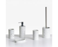 BELIANI PERENE - Badkameraccessoireset - Terrazzo wit - Polyresin