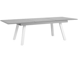 BELIANI PERETA - Tuintafel - Lichtgrijs - 100 x 175/255 cm - Aluminium