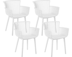 Beliani PESARO - Tuinstoel set van 4 - Wit - Kunststof