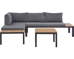 Beliani PIENZA - Loungeset voor 4 - Zwart - Kunsthout