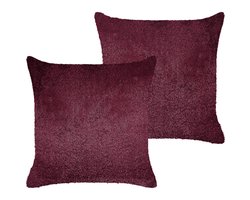 BELIANI PILEA - Sierkussen set van 2 - Bordeaux - 45 x 45 cm - Polyester