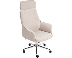 BELIANI PILOT - Bureaustoel - Lichtbeige - Fluweel