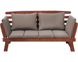 BELIANI PORTICI - Tuinbank - Donkerhout/Taupe - Eucalyptushout