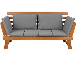 BELIANI PORTICI - Tuinbank - Taupe - Eucalyptushout