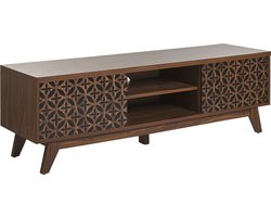 BELIANI PRESCOT - TV-meubel - Donkere houtkleur - MDF