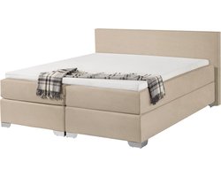 BELIANI PRESIDENT - Boxspringbed - Beige - 160 x 200 cm - Polyester