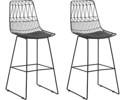 BELIANI PRESTON - Barkruk - Set van 2 - Zwart - Staal