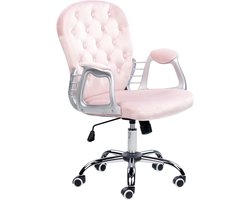 BELIANI PRINCESS - Bureaustoel - Roze - Fluweel