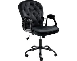 BELIANI PRINCESS - Bureaustoel - Zwart - Fluweel