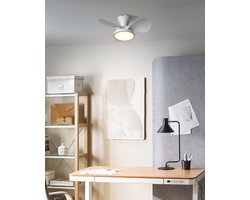 BELIANI PUNTI - Plafondventilator - Wit - Synthetisch materiaal