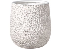 BELIANI QIYUN - Bloempot - Lichtbeige - 41 x 41 x 43 cm - Klei-vezelmengsel