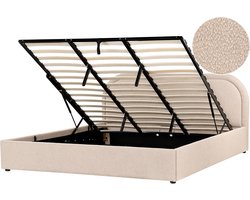 BELIANI QUILLIEN - Bed met opbergruimte - Beige - 180 x 200 cm - Bouclé
