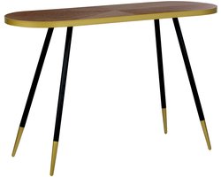 BELIANI RAMONA - Sidetable - Donkerbruin/Goud - Hout