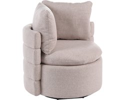 BELIANI RANDERS - Draaifauteuil - Beige - Polyester