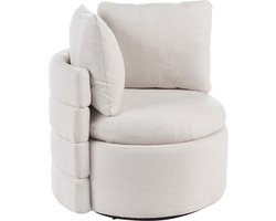BELIANI RANDERS - Draaifauteuil - Gebroken wit - Polyester