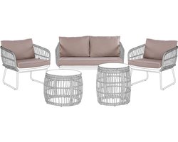 BELIANI RAVELLO - Tuinkussenhoezen set - Beige - Polyester