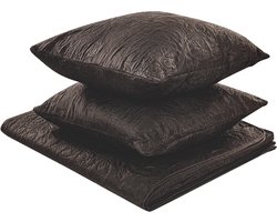 BELIANI RAYEN - Plaid met kussens - Bruin - 200 x 220 cm - Polyester