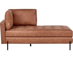 BELIANI REBAIS - Chaise longue - Goudbruin - Linkszijdig - Kunstleer