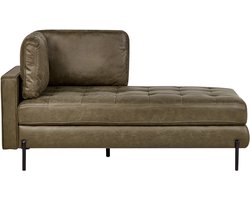 BELIANI REBAIS - Chaise longue - Groen - Linkszijdig - Kunstleer