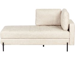 BELIANI REBAIS - Chaise longue - Lichtbeige - Rechtszijdig - Kunstleer