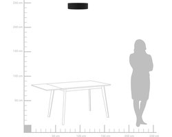 BELIANI RENA - Plafondlamp - Zwart - Polykatoen