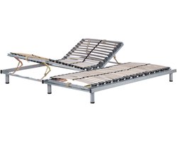 BELIANI RESPITE - Verstelbare lattenbodem - Zilver - 180 x 200 cm - Staal