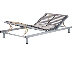 BELIANI RESPITE - Verstelbare lattenbodem - Zilver - 90 cm - Staal