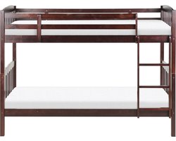 BELIANI REVIN - Stapelbed - Donkerbruin - 90 x 200 cm - Grenenhout