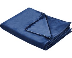 BELIANI RHEA - Verzwaringsdeken hoes - Marineblauw - 120 x 180 cm - Polyester