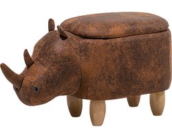 BELIANI RHINO - Hocker - Lichtbruin - Kunstleer