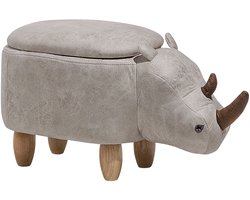 BELIANI RHINO - Hocker - Lichtgrijs - Kunstleer