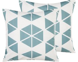 Beliani RIGOSA - Tuinkussen set van 2 - Blauw - Kunststof