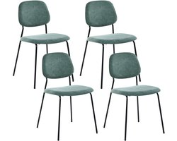 BELIANI RILEY - Set van 4 eetkamerstoelen - Groen - Polyester